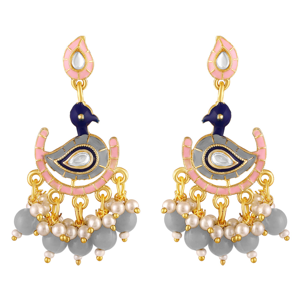 Gold Plated Peacock Earrings