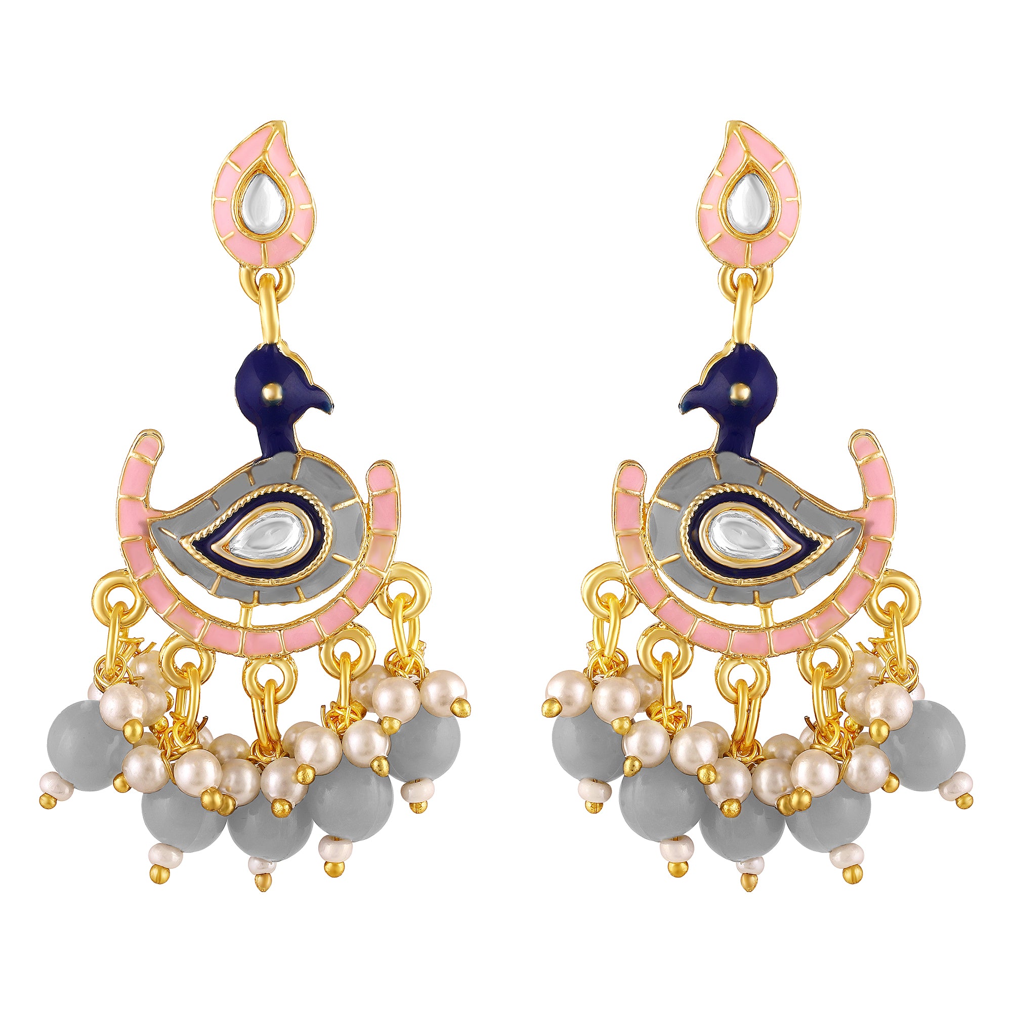 Gold Plated Peacock Earrings
