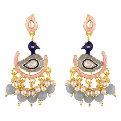 Gold Plated Peacock Earrings