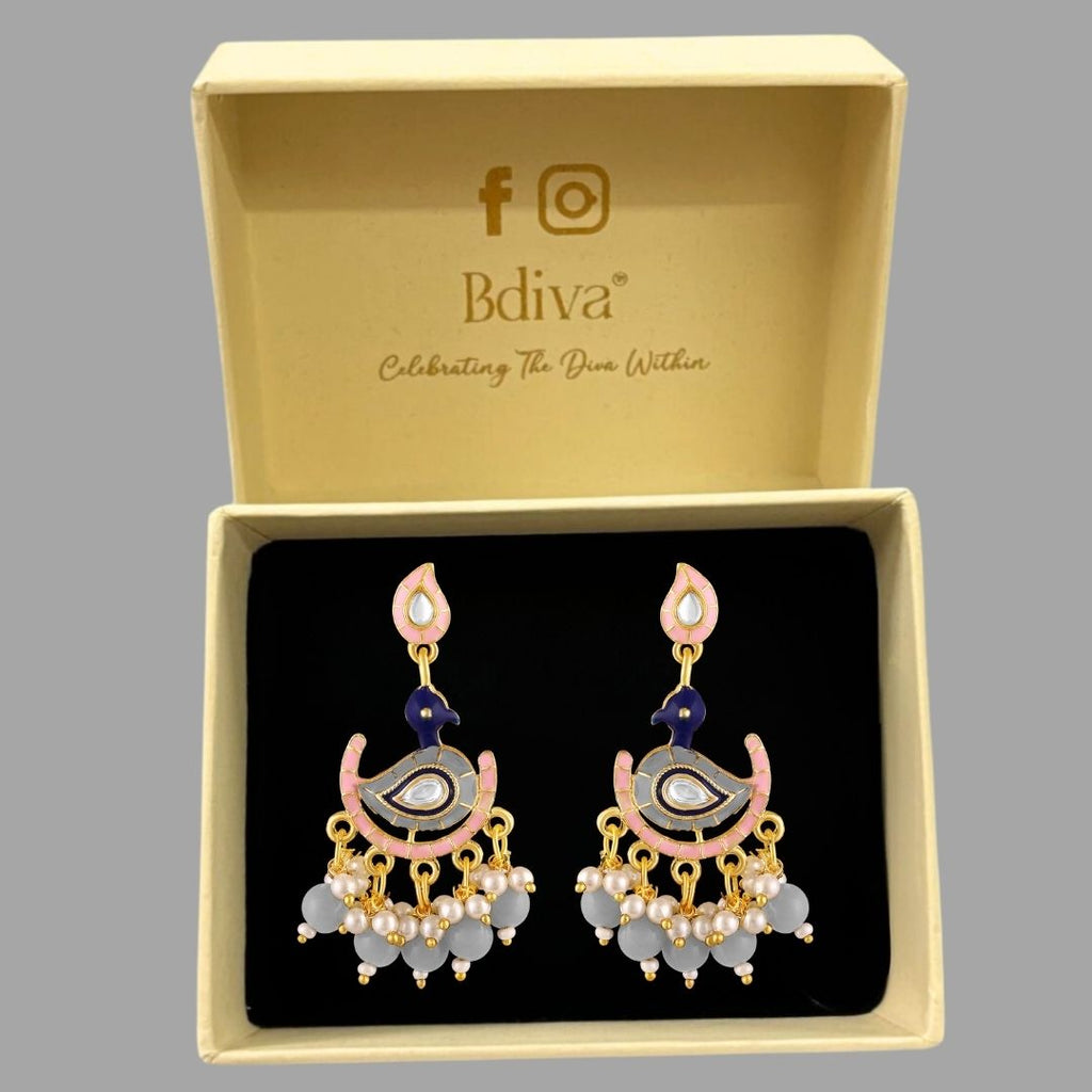 Gold Plated Peacock Earrings