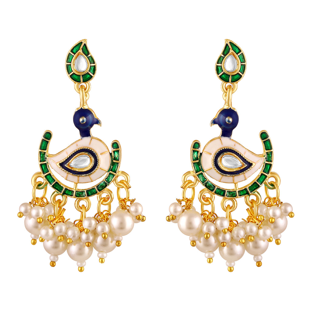 Gold Plated Peacock Earrings