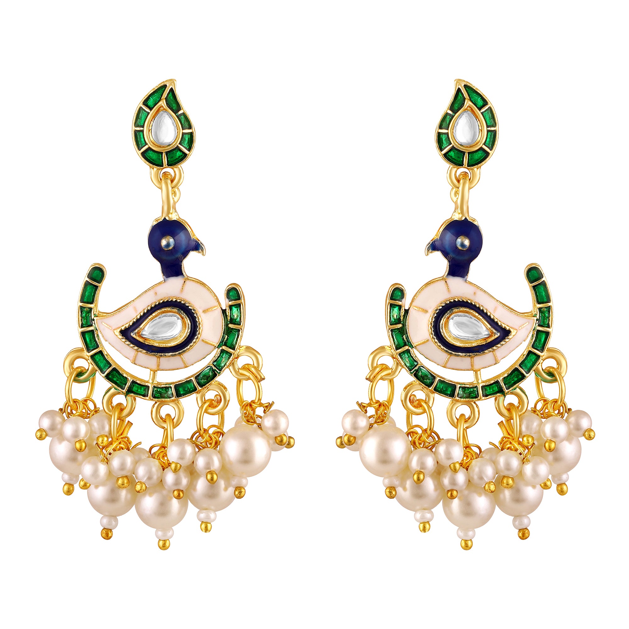 Gold Plated Peacock Earrings