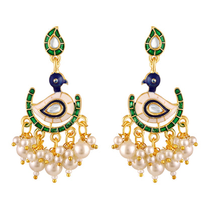Gold Plated Peacock Earrings