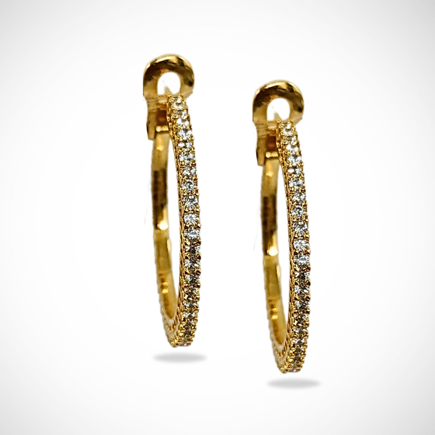 Bdiva 18k Gold Plated Zircon Hoops Earrings
