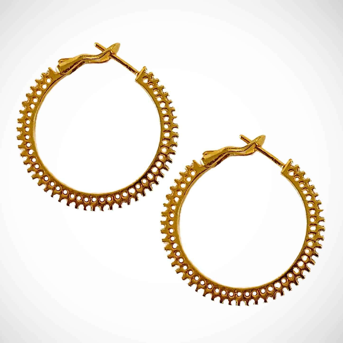 Bdiva 18k Gold Plated Zircon Hoops Earrings
