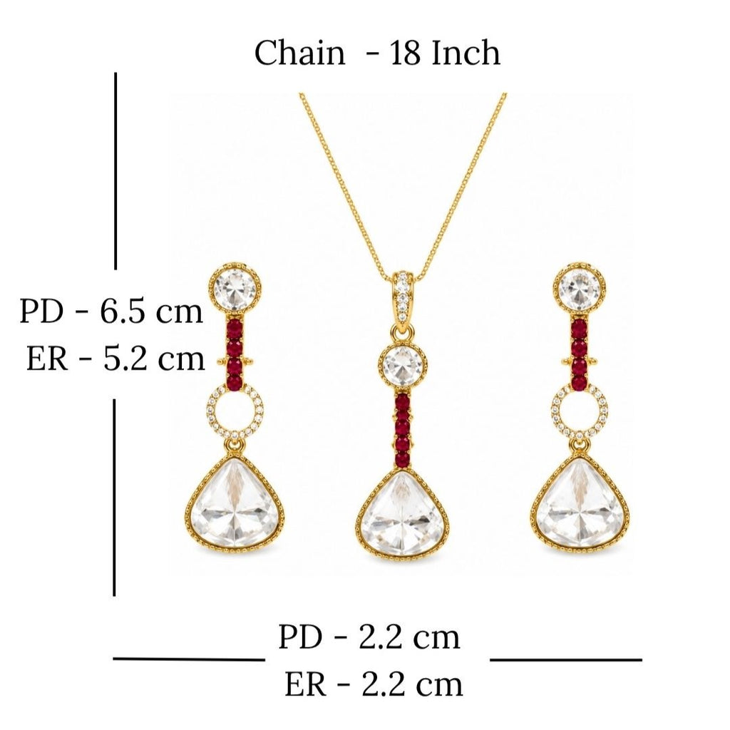 Gold Plated Cubic Zirconia Pendant Set