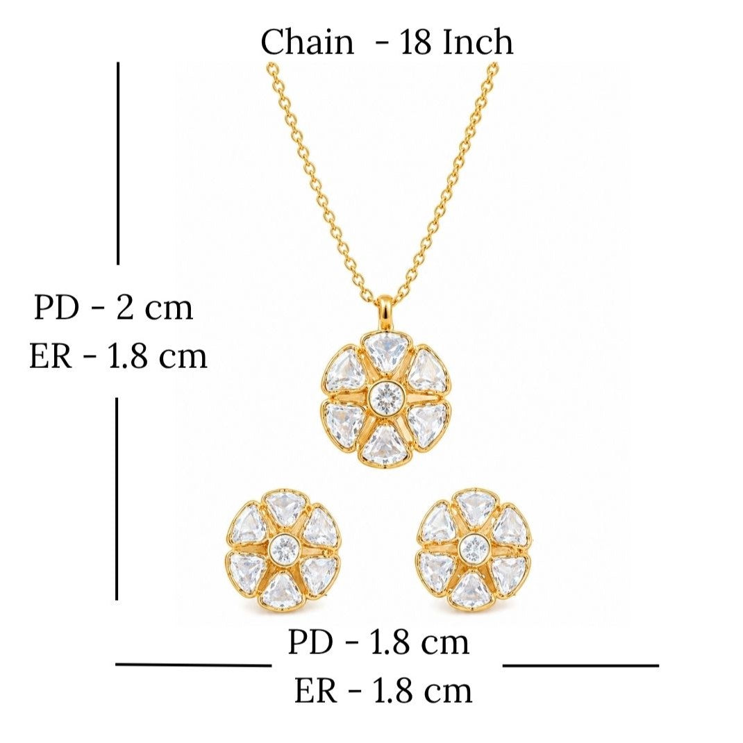 Rose Gold Plated CZ Pendant Set