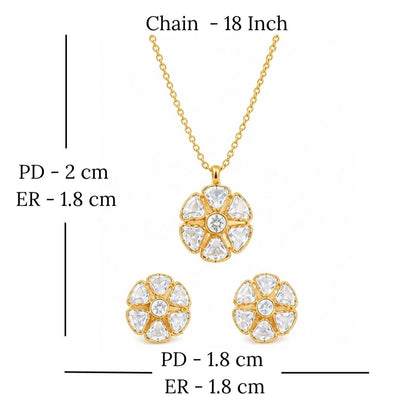 Rose Gold Plated CZ Pendant Set
