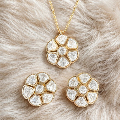 Rose Gold Plated CZ Pendant Set