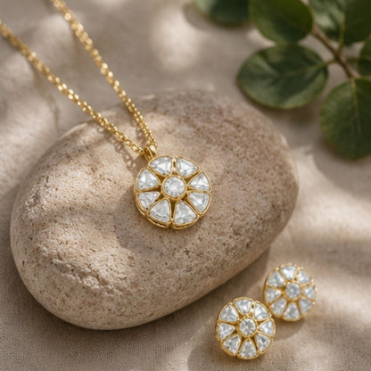 Rose Gold Plated CZ Pendant Set