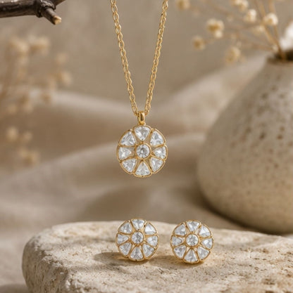 Rose Gold Plated CZ Pendant Set