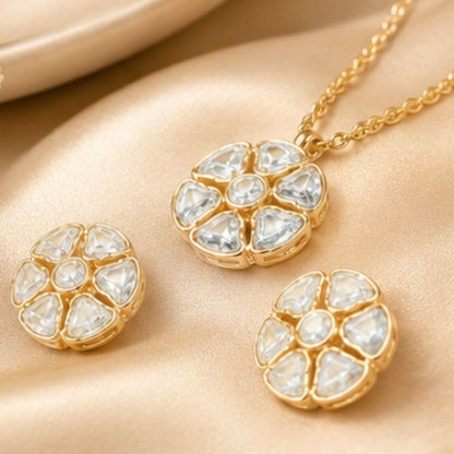 Rose Gold Plated CZ Pendant Set