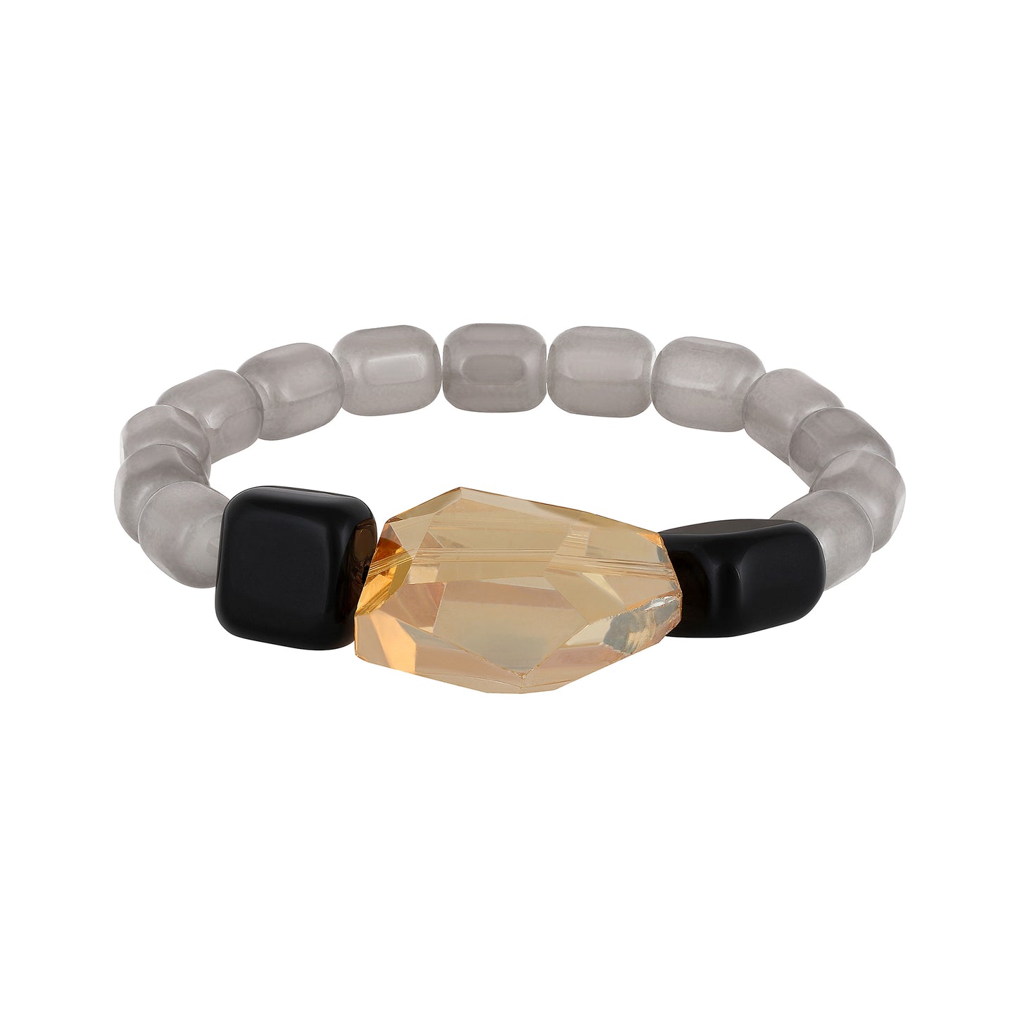 Bdiva Shell Pearl Bracelet with Grey Topaz Stone.