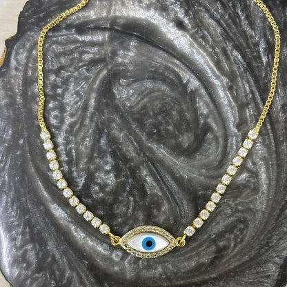 Evil Eye Bracelet with Cubic Zirconia