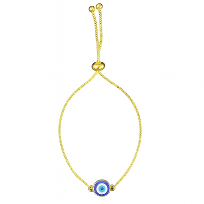 Gold-Plated Evil Eye Adjustable Bracelet