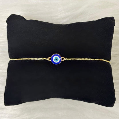 Gold-Plated Evil Eye Adjustable Bracelet