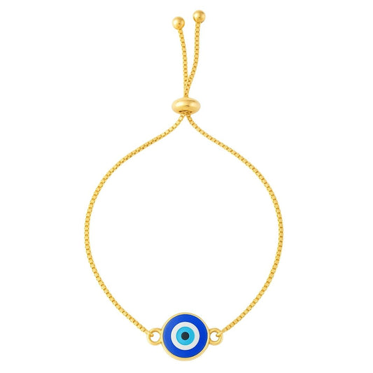 Bdiva Classic Round High Quality Gold-Plated Evil Eye Adjustable Bracelet