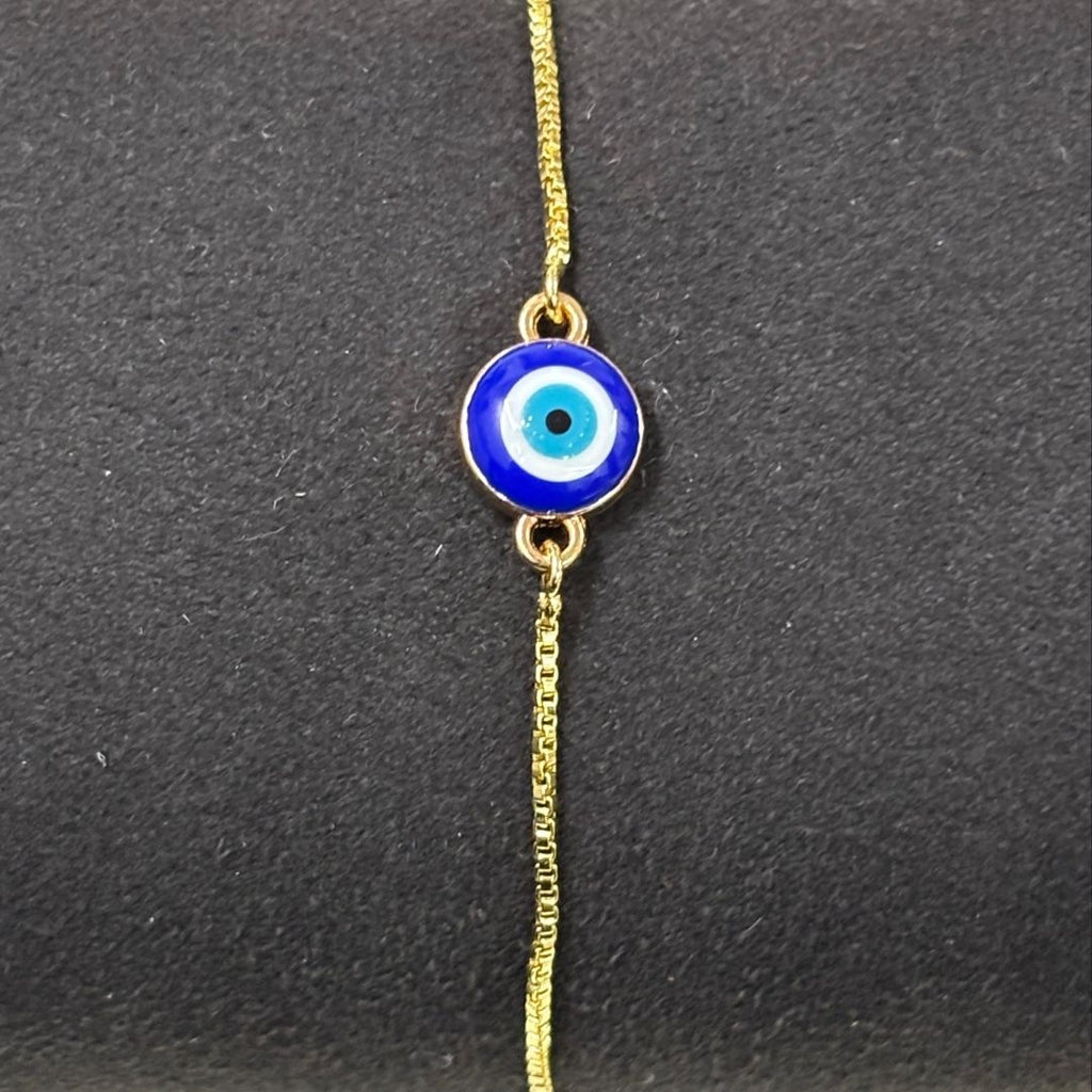 Gold-Plated Evil Eye Adjustable Bracelet