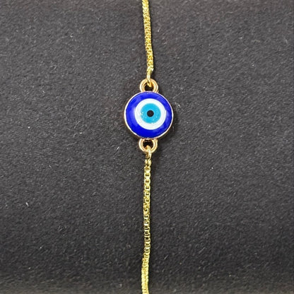 Gold-Plated Evil Eye Adjustable Bracelet