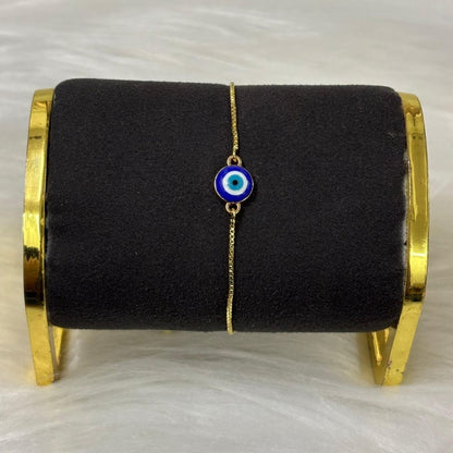 Gold-Plated Evil Eye Adjustable Bracelet