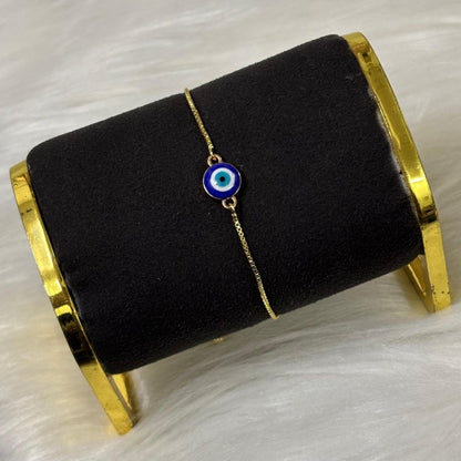 Gold-Plated Evil Eye Adjustable Bracelet