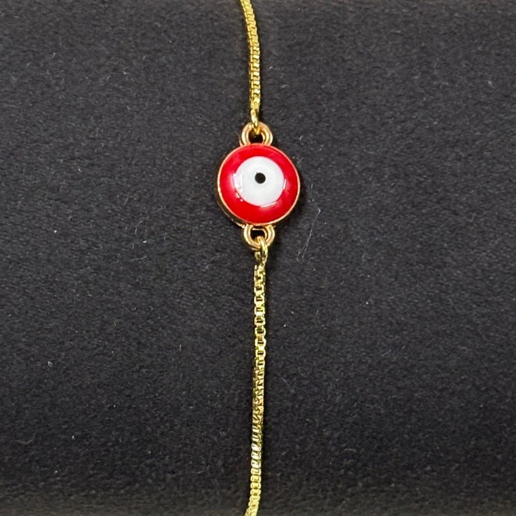Gold-Plated Evil Eye Adjustable Bracelet