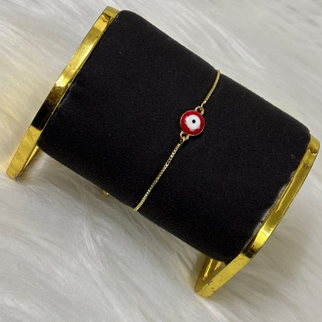 Gold-Plated Evil Eye Adjustable Bracelet