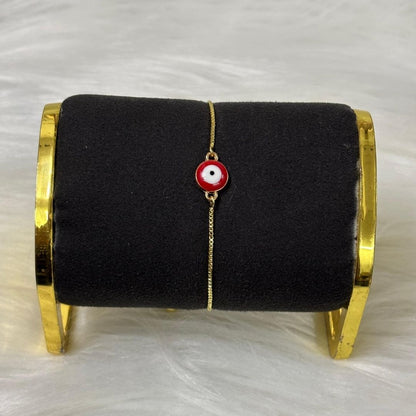 Gold-Plated Evil Eye Adjustable Bracelet
