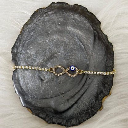 Evil Eye Infinity Bracelet with Cubic Zirconia