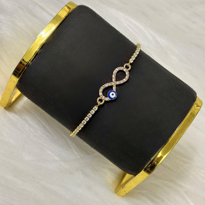 Evil Eye Infinity Bracelet with Cubic Zirconia