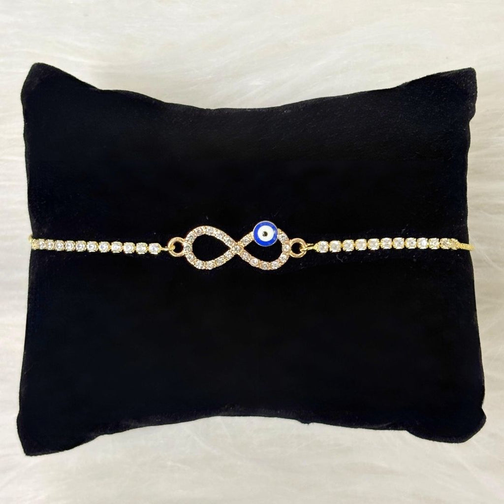 Evil Eye Infinity Bracelet with Cubic Zirconia