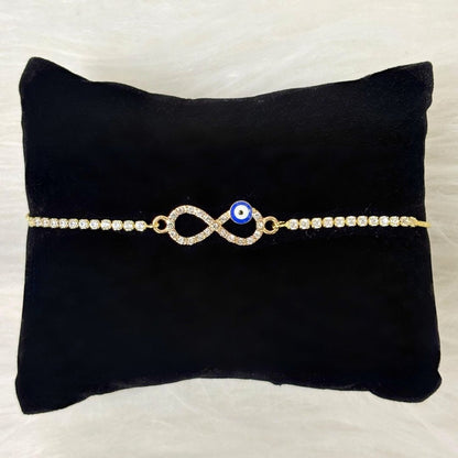 Evil Eye Infinity Bracelet with Cubic Zirconia