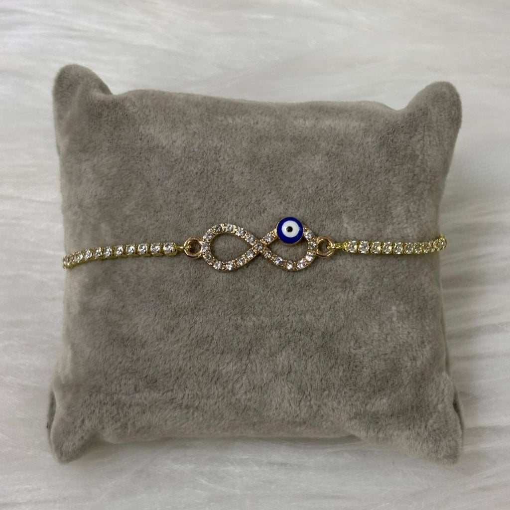 Evil Eye Infinity Bracelet with Cubic Zirconia