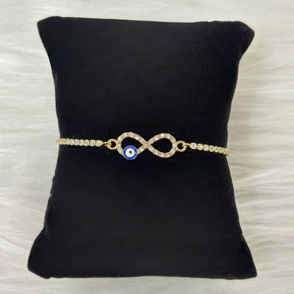 Evil Eye Infinity Bracelet with Cubic Zirconia
