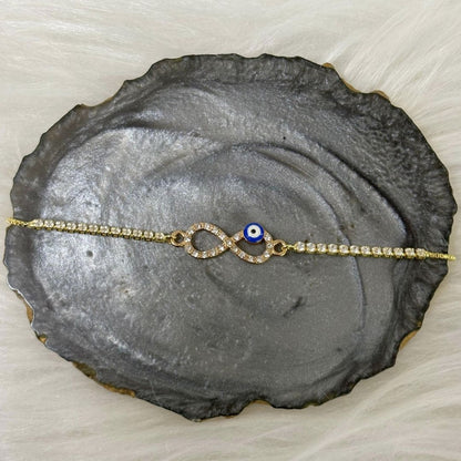 Evil Eye Infinity Bracelet with Cubic Zirconia