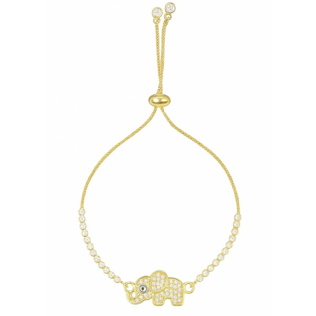 Evil Eye Elephant Bracelet with Cubic Zirconia