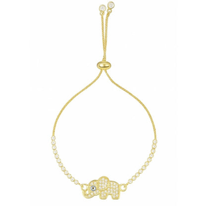 Evil Eye Elephant Bracelet with Cubic Zirconia