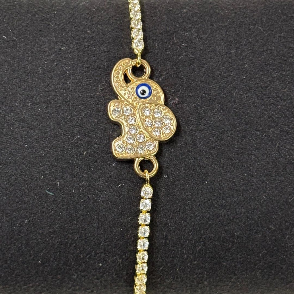 Evil Eye Elephant Bracelet with Cubic Zirconia