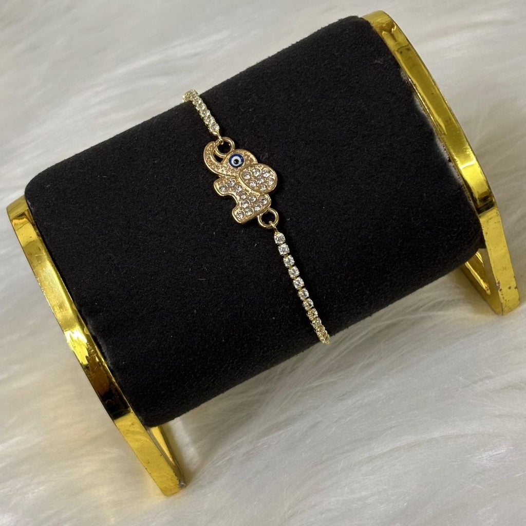 Evil Eye Elephant Bracelet with Cubic Zirconia
