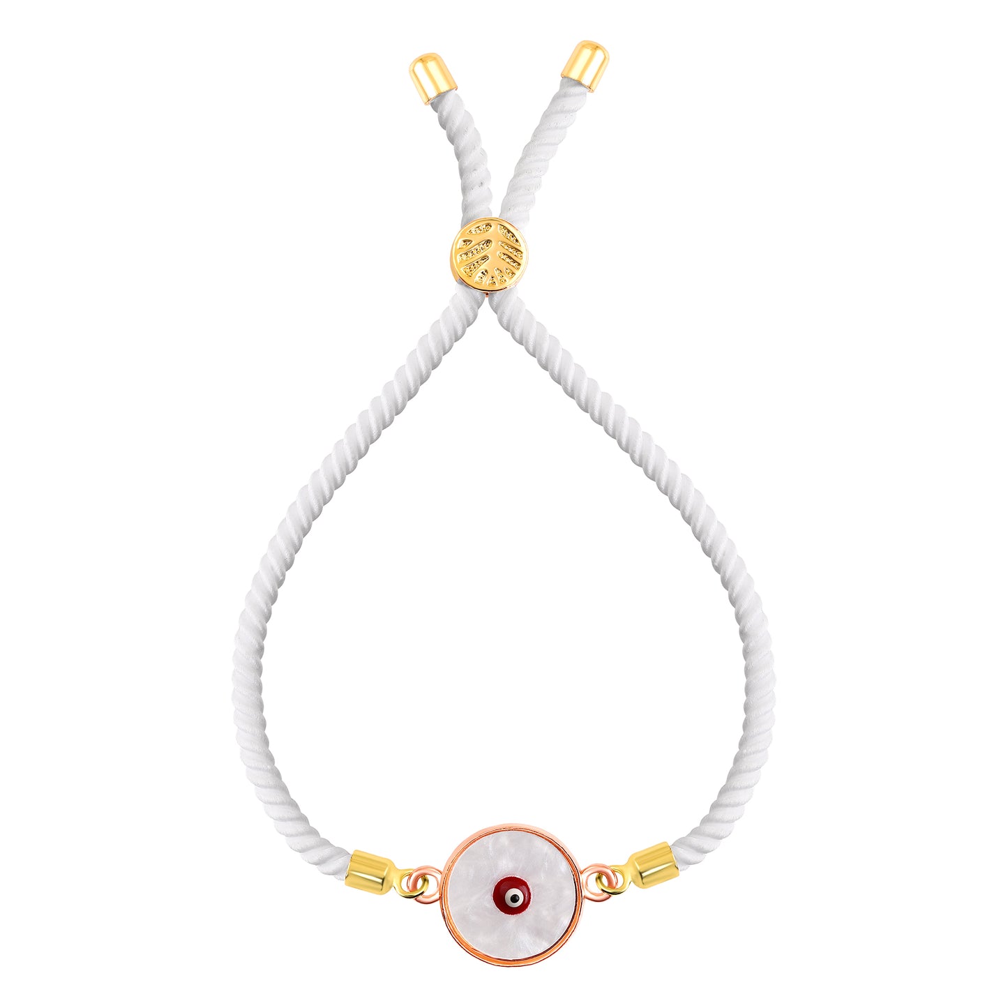 Bdiva Handcrafted Round 18k Gold-Plated Evil Eye Adjustable Bracelet