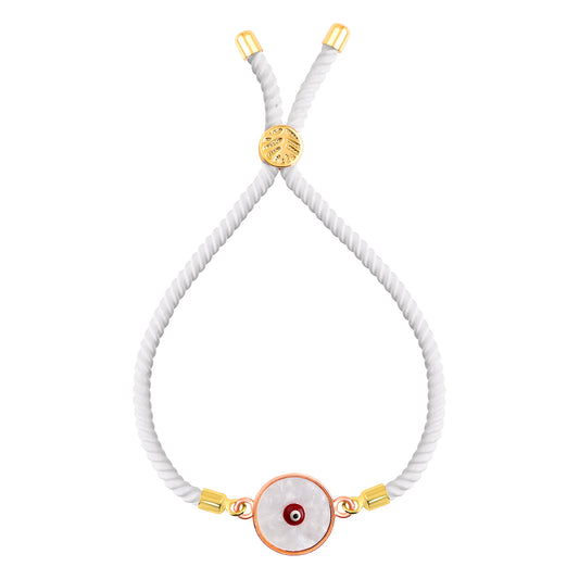 Bdiva Handcrafted Round 18k Gold-Plated Evil Eye Adjustable Bracelet