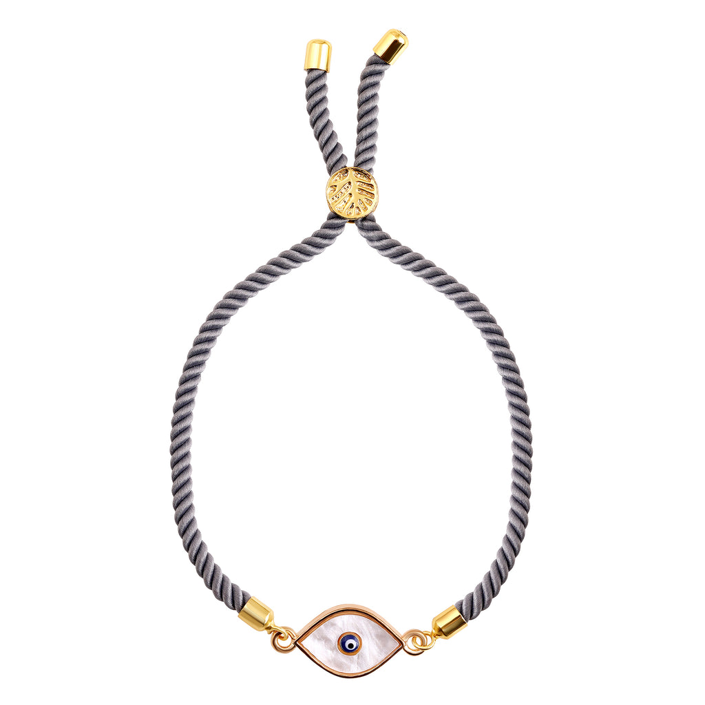 Gold-Plated Evil Eye Adjustable Bracelet