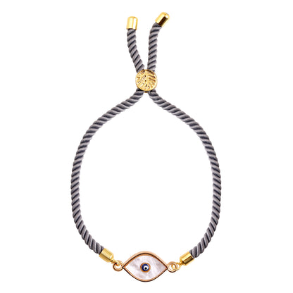 Gold-Plated Evil Eye Adjustable Bracelet
