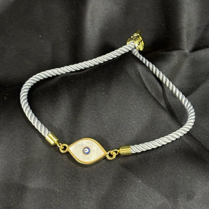 Gold-Plated Evil Eye Adjustable Bracelet