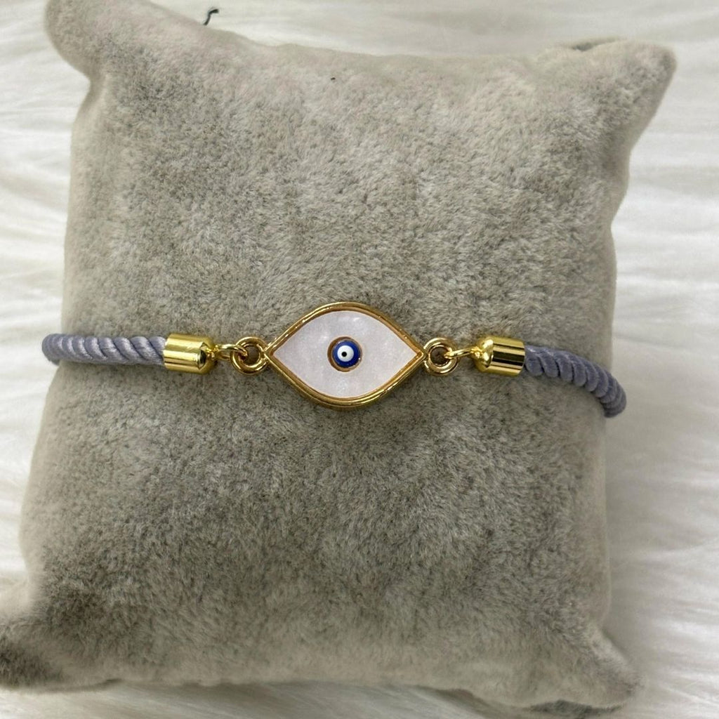 Gold-Plated Evil Eye Adjustable Bracelet