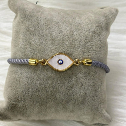 Gold-Plated Evil Eye Adjustable Bracelet