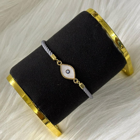 Bdiva Handcrafted Round 18k Gold-Plated Evil Eye Adjustable Bracelet