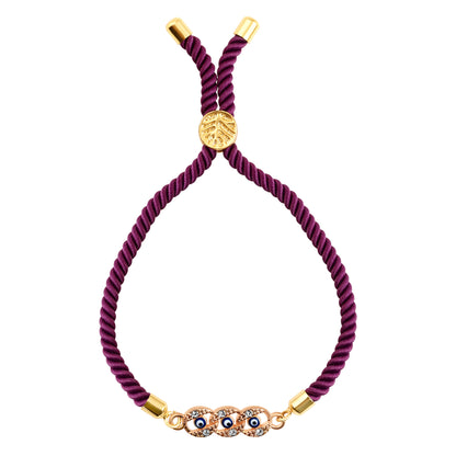 Adjustable Gold-Plated Evil Eye Bracelet