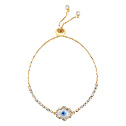 Gold Plated Evil Eye Hamsa Bracelet