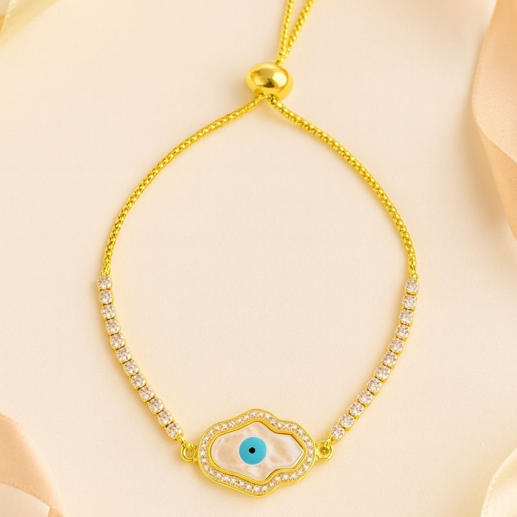 Evil Eye Hamsa Bracelet with Cubic Zirconia